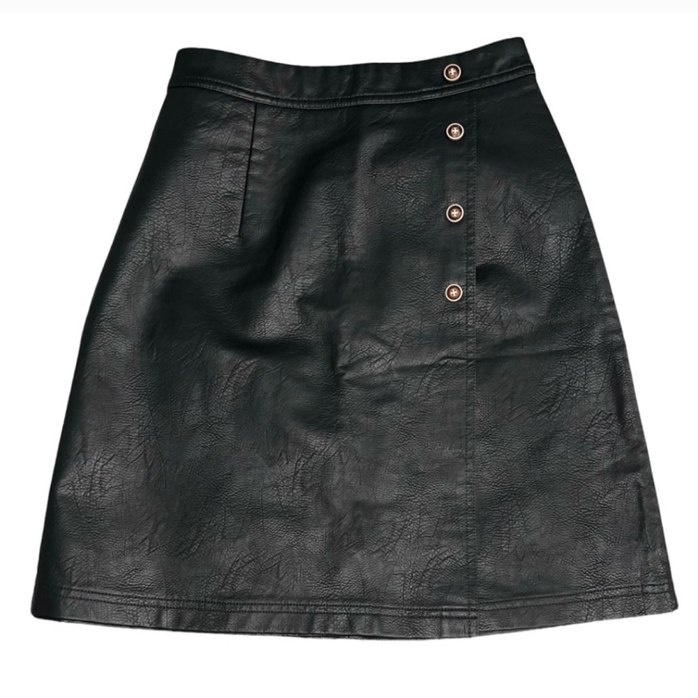 Faux Leather Skirt Size XL A Line Wrap Mini Skirt High Waisted